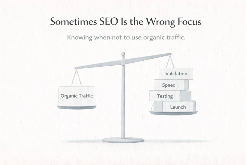 sometinmes seo is the wrong focus, knowing when not to use organic traffic